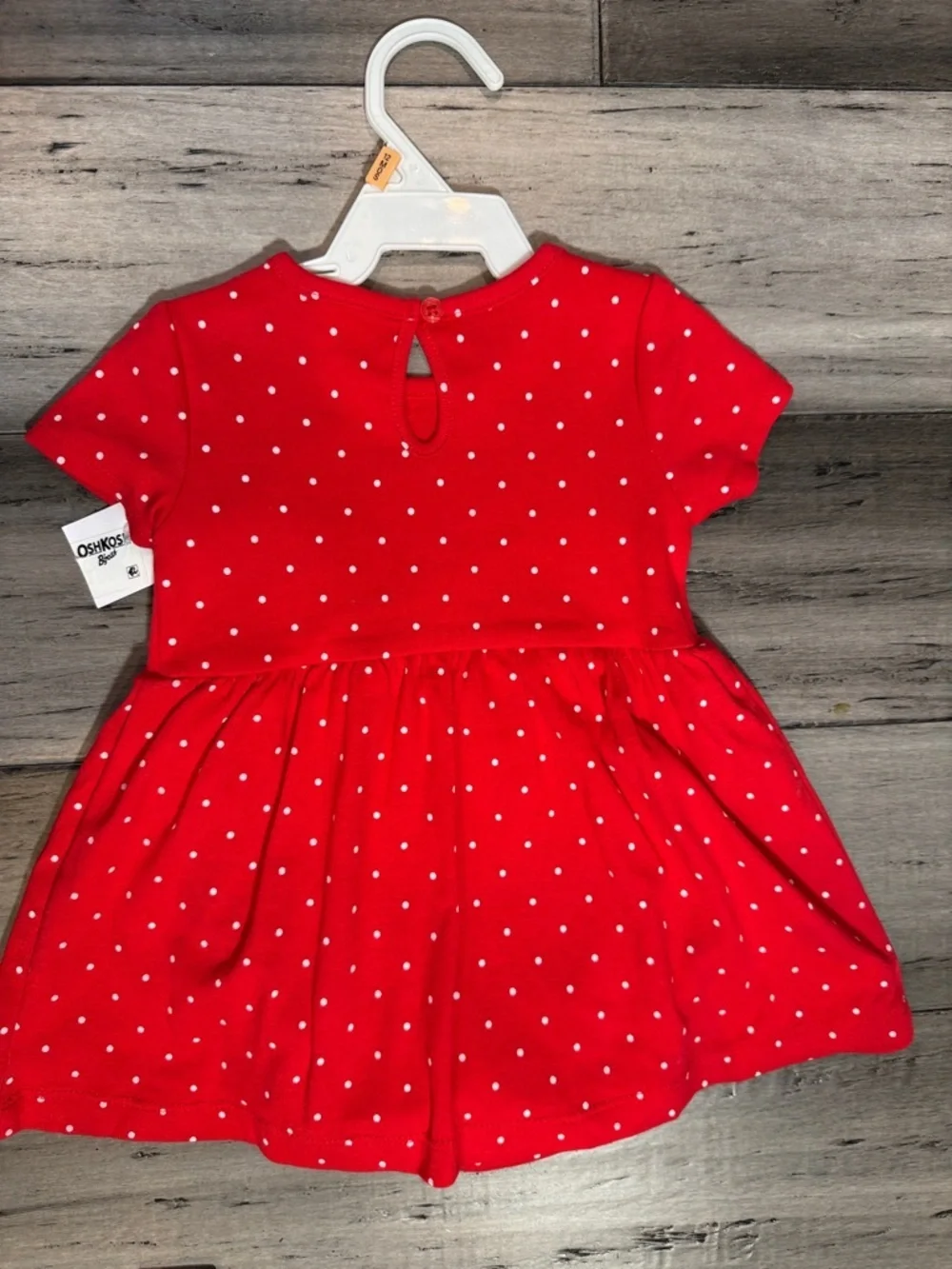 NWT Carter's Red Polka Dot Dress with Santa Pocket Appliqués